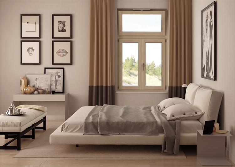 Finestra in legno con sopraluce apribile